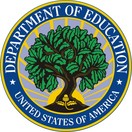 Logo for Department of Education-a leafy oak tree surrounded by a blue ring